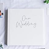Your Perfect Day Wedding Photo Album White & Silver – Blank Wedding Scrapbook Album – Pictures & Photos Stored Safely Marriage Albums – 12 inch Square - 2 x Pockets, Wedding Gift