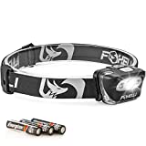 Foxelli LED Headlamp Flashlight - for Adults & Kids, Running, Camping, Hiking Head Lamp with White & Red Light, Lightweight Waterproof Headlight with Comfortable Headband, 3 AAA Batteries Included