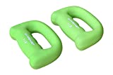 Gymenist Set of 2 Hand Shaped Neoprene Exercise Workout Jogging Walking Cardio Dumbbells Pair (3-LB Green)