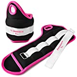 N NOOONFIX Wrist Weights Thumblock 2lb Set (1lbs Each) Hand Ankle Arm Weights, Adjustable Strap for Women & Men Fitness Strength Exercise Workout Yoga, Dance, Barre, Pilates, Cardio, Aerobics, Walking