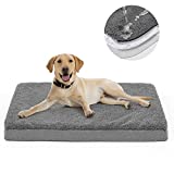Orthopedic Dog Bed for Large Dogs, 100% Waterproof Egg-Crate Foam Pet Bed Mattress with Removable Cover, Machine Washable Large Dog Bed for Medium/Small Dogs up to 50/75/100lbs, Grey
