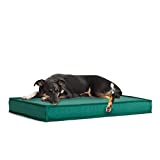 BarkBox Outdoor Waterproof Dog or Cat Platform Bed with Removable Cover - All Weather Pet Bed with Cooling Foam Layer & Memory Foam for Orthopedic Joint Relief - Medium - Green