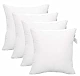 ACCENTHOME Throw Pillow Inserts 18 x 18 inch Pack of 4 Premium Hypoallergenic Pillows Square Form Pillow Sham Stuffer