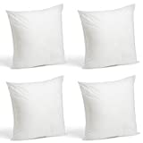 Foamily Throw Pillows Insert Set of 4 - 18 x 18 Insert for Decorative Pillow Covers - Made in USA - Bed and Couch Pillows