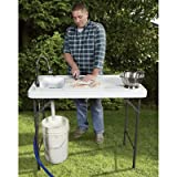 Outdoor Fish and Game Cleaning Portable Folding Camp Table and Washing Station with Flexible Faucet