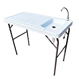 Fish Cleaning Table with Sink: Portable Folding Camping Table - Outdoor Washing Station with Faucet -Fish Fillet Table for Camping Picnic Gardening