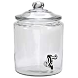 Anchor Hocking 2 Gallon Heritage Hill Beverage Dispenser with Lid (2 piece, all glass, dishwasher safe)