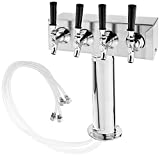 Bev Rite, Stainless Steel 4 Product Draft Beer Kegerator T Tower, Body, 4 Faucets