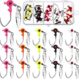 15 Pieces Fishing Jig Heads Kit Fishing Jig Head Hooks Jig Hook Lure Fishing Jigs with Plastic Box for Bass and Crappie (Mix Color,1/8 oz)