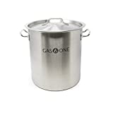 Gas One Stainless Steel Brew Kettle Pot 5 Gallon 20 Quart Satin Finish with lid/cover for Beer Brewing, Crawfish, Crab Pot Thickness 0.8mm Commercial Grade Perfect for Boiling Sap for Maple Syrup