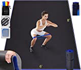 FITPULSE Premium Thick Large Exercise Mat - 8' x 6' x 7mm Gym Flooring For Home Gym & Large Yoga Mat - Workout Mats For Home Gym Flooring - Gym Mat Flooring, Extra Wide Yoga Mat - Gym Mats For Home Workout