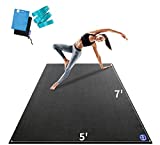 Premium Large Yoga Mat 7'x5'x9mm, Extra Thick Comfortable Barefoot Exercise Mat, Non-Slip, Eco-Friendly Workout Mats and Home Gym Flooring Cardio Mat for Support in Pilates, Stretching
