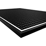 Highball & Chaser Premium Bar Mat 18in x 12in 1cm Thick Durable and Stylish Service Bar Mat for Spills, Coffee, Bars, Restaurants, Counter Top Dish Drying Mat, Glass Drying Mat ( 1 Pack Black)