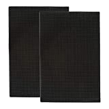 Highball & Chaser Bar Mat 18 x 12, Thick Durable and Stylish Bar Mat for Spills. Non Slip, Non-Toxic, Service Mat For Coffee, Bars, Restaurants Counter Top (2 Pack, Black)