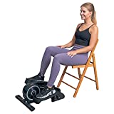 YYFITT Under Desk Elliptical Machine for Home Office, Seated Pedal Exerciser with Silent Magnetic Resistance, 2-in-1 Elliptical Trainer with Big Display and Oversized Adjustable Pedals
