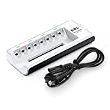 EBL 8-Bay Rechargeable Battery Charger for AA AAA NIMH NICD Rechargeable Batteries 808 Charger