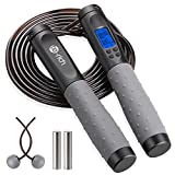 Te-Rich Jump Rope, Weighted Jump Rope for Fitness, Skipping Rope with Counter - Heavy Handles, Adjustable Length - Cordless Jumping Rope for Men Women Kids Fitness Exercise Training