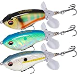 TRUSCEND Fishing Lures for Bass Trout Double Floating Rotating Tail Topwater Whopper Swimbaits Bass Lures Freshwater Saltwater Bass Fishing Plopper Lures Kit Lifelike Fishing Gifts for Men