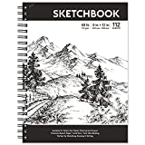 Sketch Book - Hardcover Sketch Pad, 9' x 12', 112-Sheet, 68 lb/110 GSM, Durable Sketchbook Use with Pens, Pencils, Sketching Stick and More, for Professional Kids, Teens, Adults