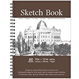 Sketch Book - 60 Sheets Sketch Pad, 9' x 12', Spiral Bound Sketch Book, 68 lb/110g Durable Acid Free Drawing Paper, Hardcover, Double Sided Texture Art Paper for Kids, Teens, Adults