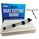 Boat Cutting Board Rod Holder Bait Station and Filet Table for Boat Fish Cleaning Board Fish Fillet Tray Measuring Mate Fishing Mounts in Single Rods | Marine Accessories for Center Console & Pontoon