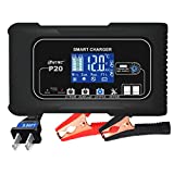 20-Amp Smart Battery Charger,12V/20A and 24V/10A.Lithium,Lifepo4,Lead-Acid(AGM/Gel/SLA..) Car Battery Charger,Trickle Charger, Maintainer/Pulse Repair Charger,for Car ,Boat,Motorcycle, Lawn Mower