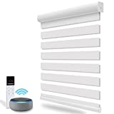 ACMEART Motorized Blackout Window Blinds with Remote,Smart Zebra Mini Blinds Shades for Windows