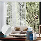 Graywind Motorized Vertical Blinds Compatible with Alexa Google Privacy Reversible Blackout Smart Vertical Blind Remote Control Track Slats Set for Patio Sliding Glass Doors, Width Up to 157', White