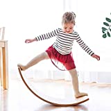 WOOD CITY Wobble Board, 35 Inch Wooden Balance Board for Toddlers Kids & Adults, Curvy Rocker Board for Yoga and Exercise Indoor & Outdoor, Open Ended Learning Toy Gift