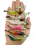 Avlcoaky Shrimp Lure Bass Fishing Saltwater, Glow Soft Artificial Shrimp Baits for Speckled Trout, Flounder, Redfish