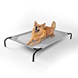 Coolaroo The Original Cooling Elevated Pet Bed, Raised Breathable Washable Indoor and Outdoor Pet Cot, Large, Grey