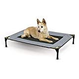 K&H Pet Products Original Pet Cot Elevated Dog Bed Gray/Black Mesh Large 30 X 42 X 7 Inches