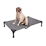 Veehoo Cooling Elevated Dog Bed, Portable Raised Pet Cot with Washable & Breathable Mesh, No-Slip Rubber Feet for Indoor & Outdoor Use, X Large, Black Silver
