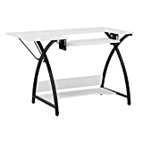 Sew Ready Comet Sewing Table Multipurpose/Sewing Desk Craft Table Sturdy Computer Desk, 13332, 45.5' W, Black/White