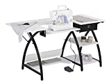 Sew Ready Comet Sewing Desk Multipurpose/Sewing Table Craft Table Sturdy Computer Desk with Drawer, 13333, Black/White