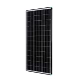 Renogy 100W Solar Panel 12 Volt Monocrystalline Sleek with High-Efficiency Module PV Power RV Marine Boat Off Grid, Black Frame