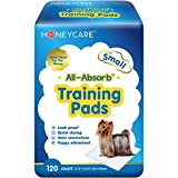 Honey Care All-Absorb, Small 17.5' x 23.5', 120 Count, Dog and Puppy Training Pads, Ultra Absorbent and Odor Eliminating, Leak-Proof 5-Layer Potty Training Pads with Quick-Dry Surface , Blue, A05