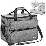 NICOGENA Sewing Machine Carrying Case, Universal Travel Tote Bag with Shoulder Strap for Singer, Brother, Janome and Accessories , Grey