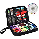 Sewing KIT, XL Sewing Supplies for DIY, Beginners, Adult, Kids, Summer Campers, Travel and Home,Sewing Set with Scissors, Thimble, Thread, Needles, Tape Measure, Case and Accessories (X-Large)