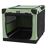 Petsfit 42 in Travel Soft Crate, Indoor and Outdoor Kennel for Large Dog Green