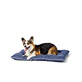 Amazon Basics Outdoor Water Repellent Pet Pillow Bed, Blue, Medium