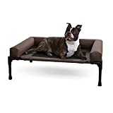 K&H Pet Products Original Bolster Pet Cot Outdoor Elevated Dog Bed with Removable Bolsters - Chocolate/Black Mesh, Medium 25 X 32 X 7 Inches