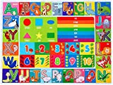 IMIKEYA Kids Educational Rug Playtime Collection ABC, Numbers and Shapes Learning Carpet Kids Play Rug Mat Playmat for Playroom Bedroom, 55.1 x 43.3 inch