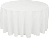 Craft And Party - 10 pcs Round Tablecloth for Home, Party, Wedding or Restaurant Use. (White, 120' Round)