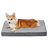 Lesure Large Memory Foam Dog Bed for Crate - Orthopedic Dog Beds for Large Dogs with Waterproof Liner, Washable Pet Bed with Removable Cover & Non-Slip Bottom, Chenille Sleep Surface