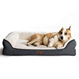 Bedsure Orthopedic Memory Foam Dog Bed for Medium Dogs - Waterproof Dog Beds Medium Washable Pet Sofa Beds with Removable Cover & Waterproof Liner, 7 inches Height Couch for Medium Dogs up to 50 lbs