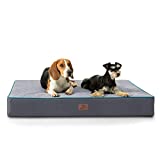 Bedsure Orthopedic Dog Bed for Medium Dogs - Memory Foam Dog Beds, 2-Layer Thick Pet Bed with Removable Washable Cover and Waterproof Lining (30x20x3 Inches), Grey