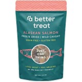 A BETTER TREAT – Freeze Dried Salmon Dog Treats, Wild Caught, Single Ingredient | Natural High Value | Gluten Free, Grain Free, High Protein, Diabetic Friendly | Natural Fish Oil | Made in The USA