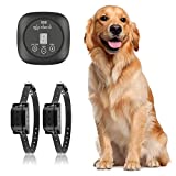 TTPet In-ground/Aboveground Pet Containment System, Electric Dog Fence, IP66 Waterproof & Rechargeable Collar, Shock&Tone Correction, 700Ft Wire, Support 2 Dogs