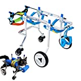 HobeyHove Adjustable 4-Wheel Dog Cart/Wheelchair, Animal Exercise Wheels，for Pet/Doggie Wheelchairs with Disabled Hind Legs Walking(7-Size) (XS)
